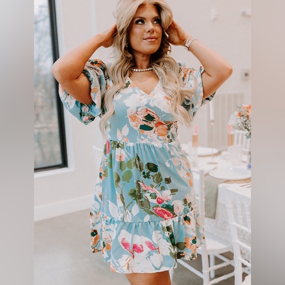 ENTRO Floral V Neck Spring Dress - Picture 11 of 11